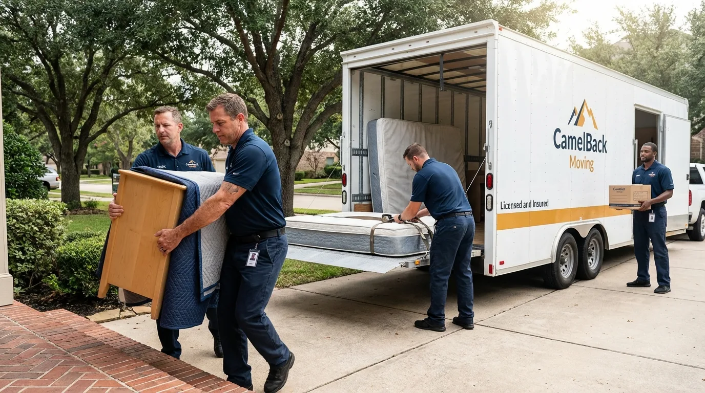 Crew loading residential truck for cross-state move from Saylorsburg, PA