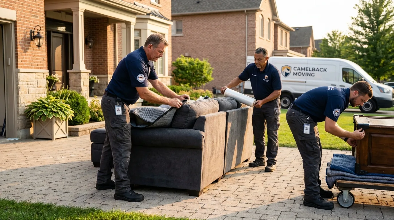Large estate moving crew wrapping furniture in Saylorsburg, PA