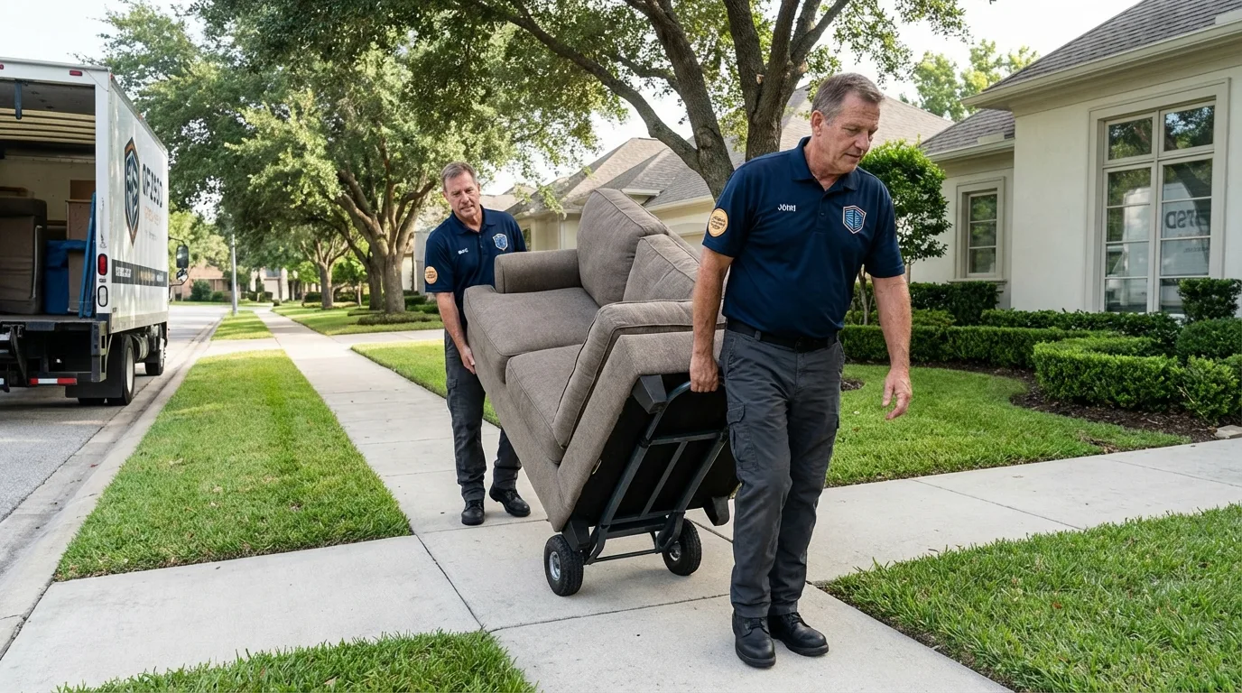 Local residential moving crew loading furniture in Saylorsburg, PA